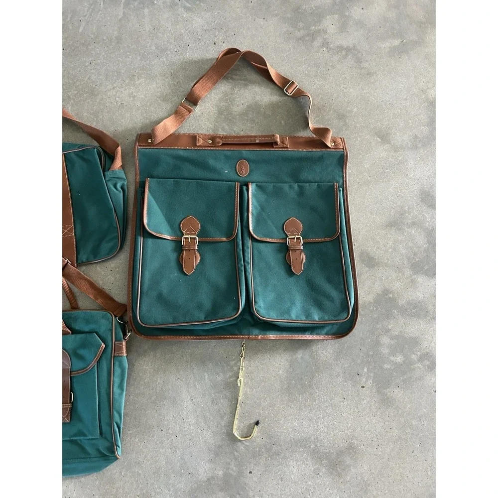 Vintage Polo Ralph Lauren Green Garment Bag Tote Duffle Luggage Travel Lot